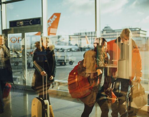 Tiny Trips-Tiny Joys Airport Travelers Persons Business Flight People