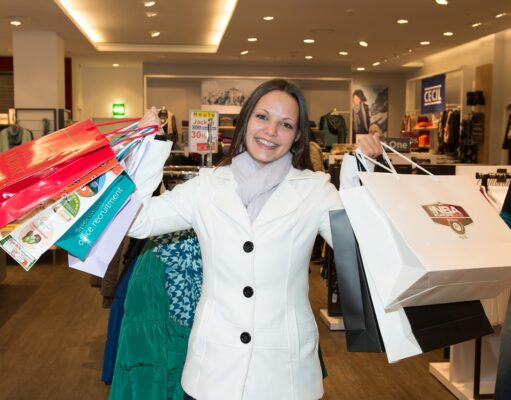 Why we love shopping? Woman Shopping Happy Bags Dresses